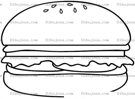 Dibujo para colorear Colorear una hamburgesa de queso