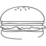 Dibujo para colorear Colorear una hamburgesa de queso