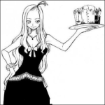 Dibujo para colorear Dibujo De Mesera Con Vestido Negro Para Pintar Y Colorear
