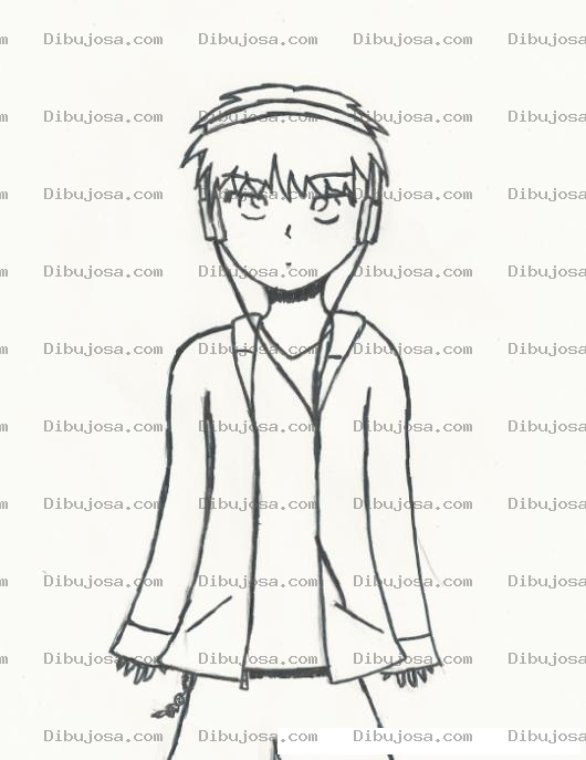 Dibujo para colorear Dibujo De Chico Con Audifonos Oyendo Musica Para Pintar Y Colorear