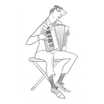 Dibujo para colorear Dibujo De Hombre Tocando El Acordeon Para Pintar Y Colorear