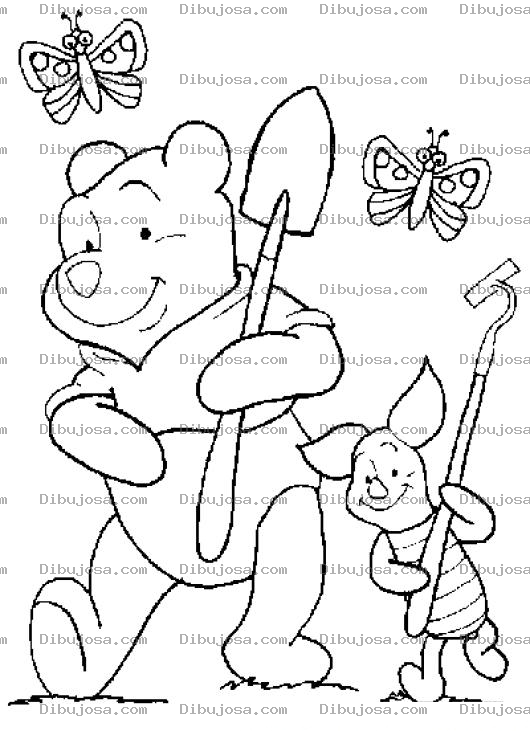 Dibujo para colorear Dibujo De Guinipu Con Piglet Listos Para Trabajar En El Campo