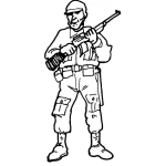 Dibujo para colorear Dibujo De Soldado Con Fusil Para Pintar Y Colorear
