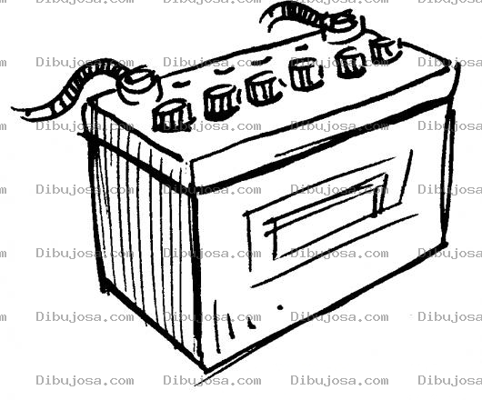 Dibujo para colorear Dibujo De Bateria De Carro Para Pintar Y Colorear