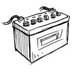 Dibujo para colorear Dibujo De Bateria De Carro Para Pintar Y Colorear