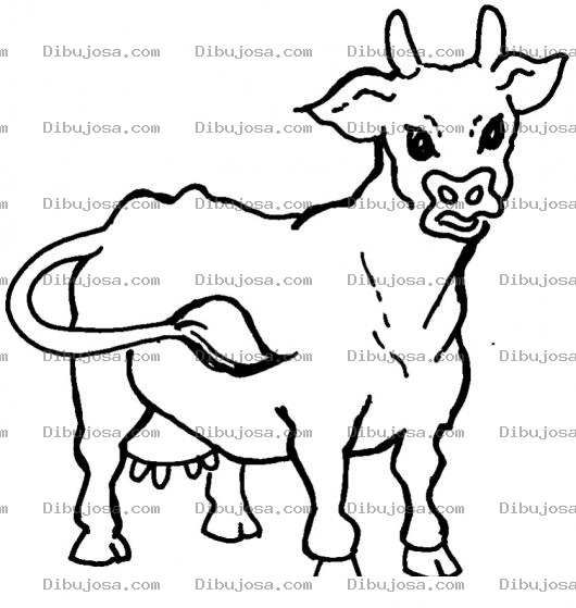 Dibujo para colorear Dibujo De Vaca Enojada Para Pintar Y Colorear