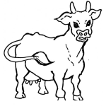 Dibujo para colorear Dibujo De Vaca Enojada Para Pintar Y Colorear