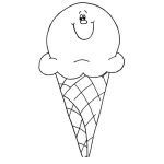 Dibujo para colorear Colorear Helado Feliz