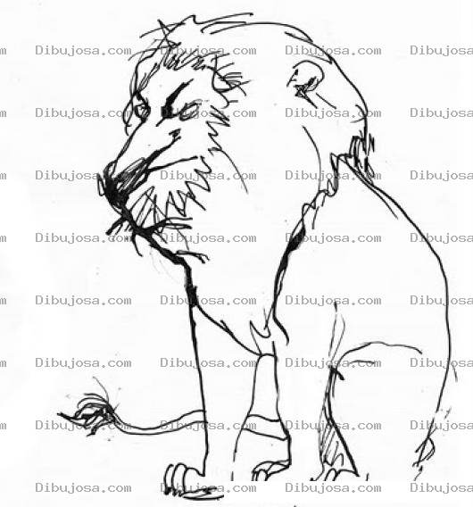 Dibujo para colorear Leon Empurrado Para Pintar Y Colorear