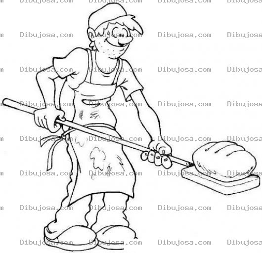 Dibujo para colorear Dibujo De Muchacho Panadero Para Pintar Y Colorear