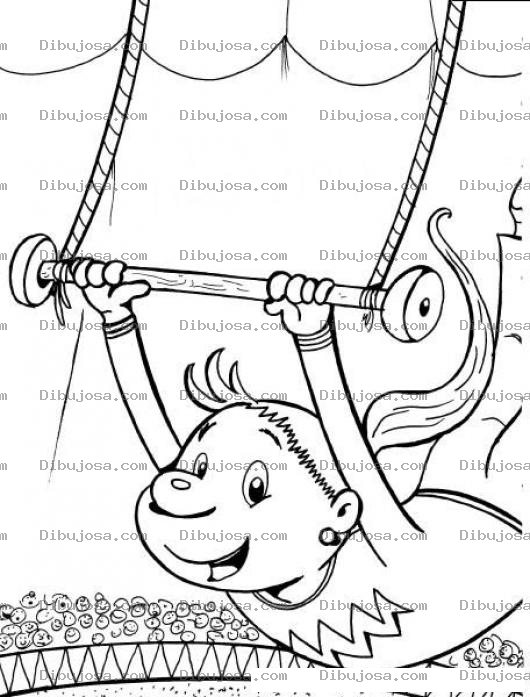 Dibujo para colorear Chica Trapecista Para Pintar Y Colorear