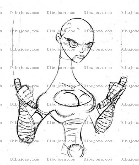 Dibujo para colorear Mujer Extraterrestre Para Pintar Y Colorear