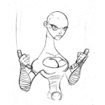 Dibujo para colorear Mujer Extraterrestre Para Pintar Y Colorear