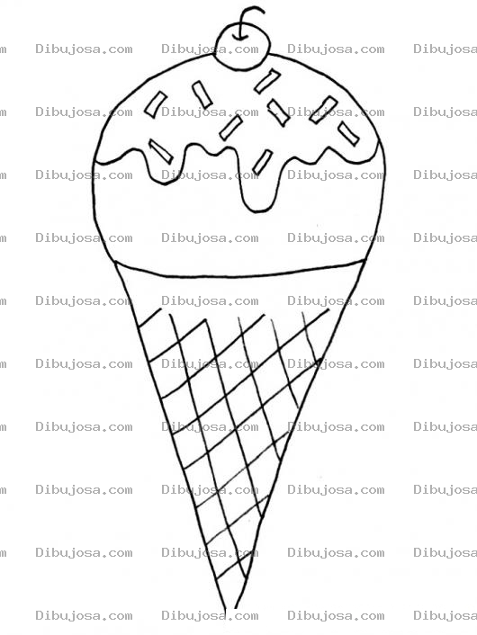 Dibujo para colorear Colorear Helado de cereza
