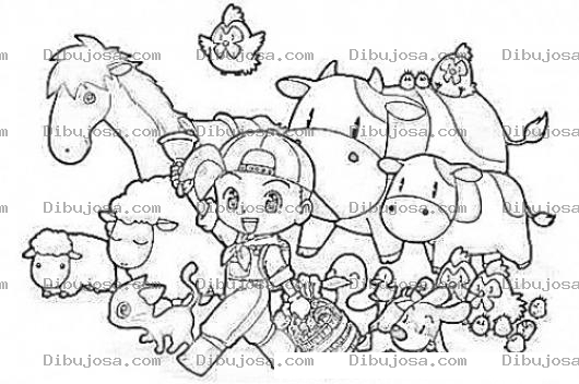 Dibujo para colorear Granjerito Dibujo De Pastorsito Con Sus Animalitos Para Pintar Y Colorear