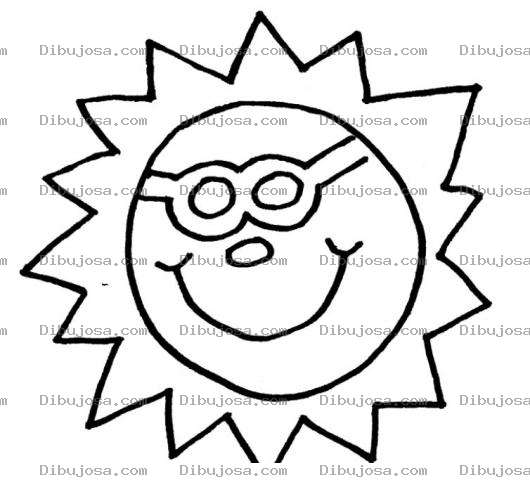 Dibujo para colorear Dibujo del sol contento para colorear