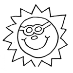 Dibujo para colorear Dibujo del sol contento para colorear