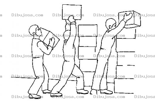 Dibujo para colorear Albaniles Construyendo Una Pared Para Pintar Y Colorear
