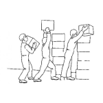 Dibujo para colorear Albaniles Construyendo Una Pared Para Pintar Y Colorear