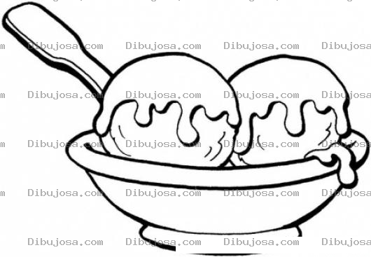 Dibujo para colorear Colorear helado de 2 bolas