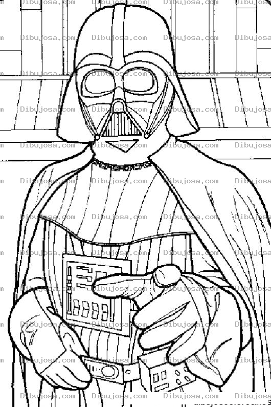 Dibujo para colorear Dibujo De Dart Vader De La Guerra De Las Galaxias Para Pintar Y Colorear A Dartbader