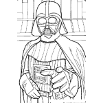 Dibujo para colorear Dibujo De Dart Vader De La Guerra De Las Galaxias Para Pintar Y Colorear A Dartbader