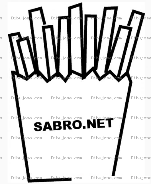 Dibujo para colorear Colorear papas fritas