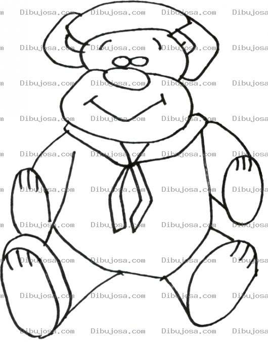 Dibujo para colorear Dibujo De Osito Marinero Para Pintar Y Colorear