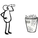Dibujo para colorear Dibujo De Hombre Bebiendo Agua De La Basura Para Pintar Y Colorear