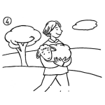 Dibujo para colorear Dibujo De Pastor Cargando Una Oveja Para Pintar Y Colorear