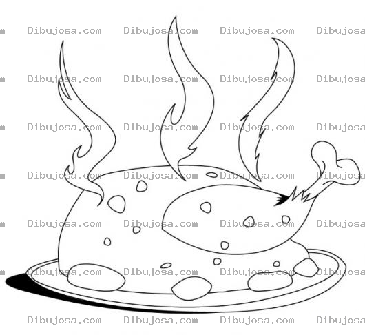 Dibujo para colorear Colorear pollo entero asado