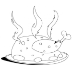 Dibujo para colorear Colorear pollo entero asado