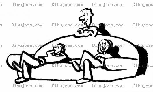Dibujo para colorear Jovenes En Sofa Para Pintar Y Colorear