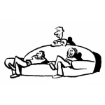 Dibujo para colorear Jovenes En Sofa Para Pintar Y Colorear