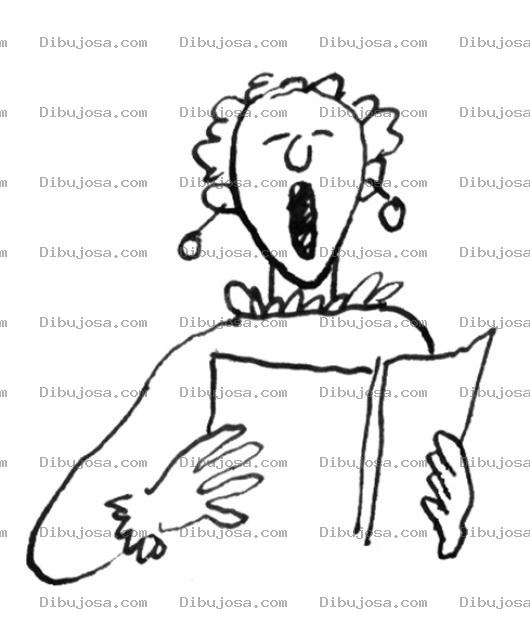 Dibujo para colorear Dibujo De Mujer Cantando En Un Coro Para Pintar Y Colorear A Una Corista