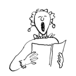 Dibujo para colorear Dibujo De Mujer Cantando En Un Coro Para Pintar Y Colorear A Una Corista