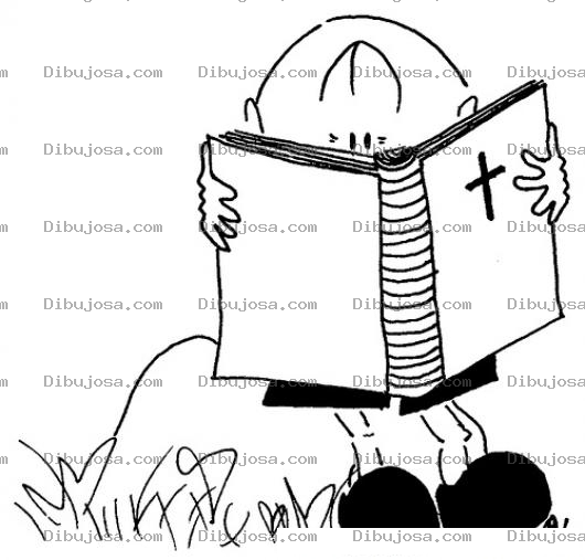 Dibujo para colorear Dibujo De Nino Leyendo La Biblia Para Pintar Y Colorear Bebe Cristiano