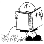 Dibujo para colorear Dibujo De Nino Leyendo La Biblia Para Pintar Y Colorear Bebe Cristiano