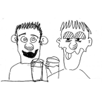 Dibujo para colorear Dibujo De 2 Borrachos Para Pintar Y Colorear Amigos Bebiendo