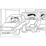 Dibujo para colorear Dibujo De Trafico Vehicular Para Pintar Y Colorear Cola De Carros Atascados