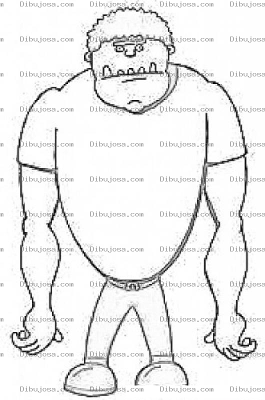 Dibujo para colorear Dibujo De Bruto Musculoso Para Colorear