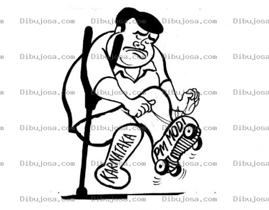 Dibujo para colorear Dibujo De Hombre Quebrado Y Enyesado Con Patines Para Pintar Y Colorear