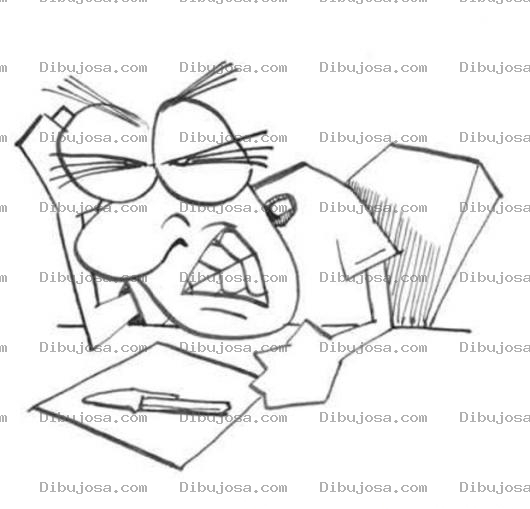 Dibujo para colorear Dibujo De Estudiante Frustrado Con Un Lapicero Y Una Hoja En Blanco Para Un Examen