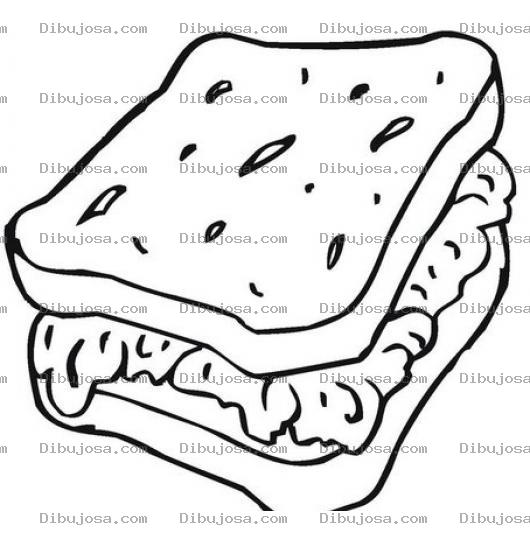 Dibujo para colorear Colorear delicioso sandwich