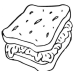Dibujo para colorear Colorear delicioso sandwich