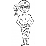 Dibujo para colorear Dibujo De Profesora Bonita Para Pintar Y Colorear A Una Linda Maestra Con Anteojos Y Falda Larga