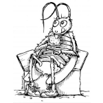 Dibujo para colorear Dibujo De Cucaracha Sentada Comiendo Un Sandwich Para Pintar Y Colorear