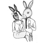 Dibujo para colorear Dibujo De Conejos Enamorados Para Pintar Y Colorear