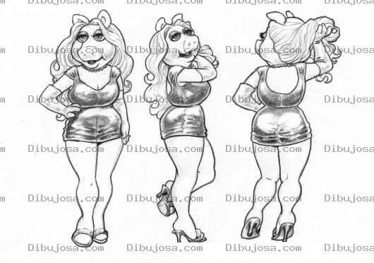 Dibujo para colorear Sesy Peggy Dibujo De La Cerdita Pegy En Minifalda Para Pintar Y Colorear