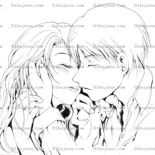 Dibujo para colorear Dibujo De Una Pareja Enamorada Para Pintar Y Colorear